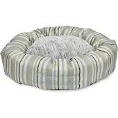 Dripio Rond hondenbed, groot, bamboe/gestreept, wasbaar, antislip