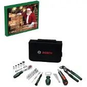 Bosch Adventskalender 2026 met 43 gereedschapsstukken, inclusief afsluitbare tas