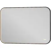 Basic Line Lorenzo Spiegel Afgeronde Hoeken - Directe LED Verlichting Rondom - 100x70cm - Mat Zwart - Glas - Afgeronde Hoeken - Spiegels, Badkamerspiegels - 8718835667931