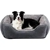 Dripio Rechthoekig hondenbed, extra zacht, wasbaar, grijs, 76x60x23 cm