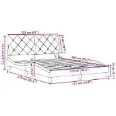 vidaXL Bedframe met LED-verlichting, zonder matras, donkergrijs, 120x200 cm, stof