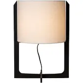 Atmooz Obidos tafellamp – Ø 30 x 50 cm – Zwart metaal – Linnen kap – E27 – Industriële tafellamp