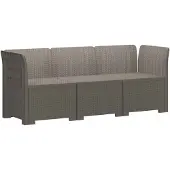 vidaXL 3-Zits Tuin Sofa Rottanlook 3-zits PP Lichtgrijs