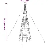 vidaXL LED kerstboom met 800 LED met grondpennen Warmwit 400 cm IJzer