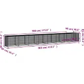 vidaXL Kippenhok met dak 803x98x90 cm gegalvaniseerd staal lichtgrijs