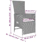 vidaXL 7-delige tuinset met kussens, beige, van polyrotan