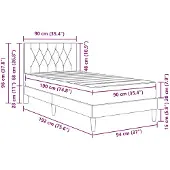 vidaXL Bedframe met matras en hoofdeinde, zwart, 90 x 190 cm, fluweel