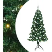 vidaXL Hoek Kunstkerstboom met 150 LED Groen 150 cm PVC en Metalen