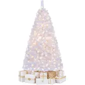 Costway Kunstkerstboom 150 cm met verlichting en sneeuw