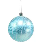 Kaemingk Kerstbal kunststof blauw-turkoois Ø8cm 2st