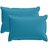 vidaXL Kussensloop 2 st HOUTEN Lichtblauw 30 x 50 cm Polyester