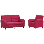 vidaXL Bankstel 2 pcs Wijnrood fluweel