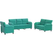 vidaXL Bankstel 3 pcs Turquoise fluweel