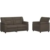 vidaXL Bankstel 2 pcs Grijs Kunstleer