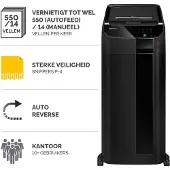 Fellowes AutoMax 500C Papiervernietiger - Automatische Shredder 500 Vel - P-4 Cross-Cut - 75 Liter - Zwart