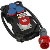 Brennenstuhl Verdeelblok 16A / stroomverdeler voor gebruik op bouwterreinen en permanent buitengebruik IP44 (stroomverdeler 2m H07RN-F 5G2.5 kabel, geschikt voor wandmontage, Made in Germany)