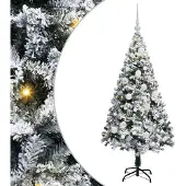 vidaXL Kunstkerstboom met 150 LED Wit 120 cm PVC en Staal en Kunststof