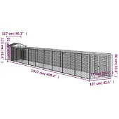 vidaXL Hondenhuis met dak, antraciet, 117x1017x123 cm, verzinkt staal