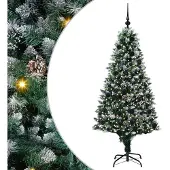 vidaXL Kunstkerstboom Groen 180 cm PVC en Staal en Kunststof