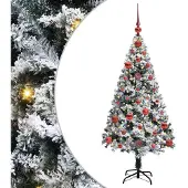 vidaXL Kunstkerstboom met 150 LED Wit 120 cm PVC en Staal en Kunststof