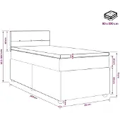vidaXL Boxspringbed met matras Donkergrijs 80 x 200 cm Stof