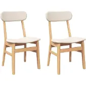vidaXL Eetkamerstoelen met kussens 2 st massief hout rubber