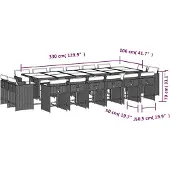 vidaXL 17-delige tuinset met kussens, lichtgrijs, polyrotan