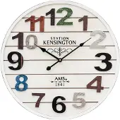 AMS W9538 wandklok met een wit, antiek ogend houten kast