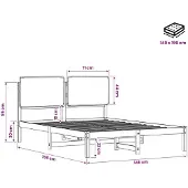 vidaXL Bedframe met gestoffeerd hoofdbord Donkerbruin en zwart