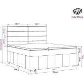 vidaXL Boxspringbed met matras, donkergrijs, 140 x 190 cm, gestoffeerd