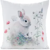 Eurofirany Decoratieve Kussenhoes Wit 45x45cm met Paashaas