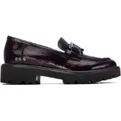 Xti Dames Mocassins 146258 bordeauxrood (40), 3 tot 5 cm, Geen, Casual, Granaatappel, Klassiek, Lakleer 14625803-BURDEOS