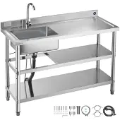 Vevor RVS spoelbak (120 x 50 x 94 cm)