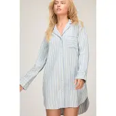 Hunkemoller Nachthemd Strepen Blauw Dames | Maat: XL/XXL