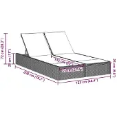 vidaXL Dubbele ligbed met kussen, lichtgrijs, polyrotan