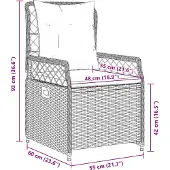 vidaXL Tuinstoelen, 2 stuks, verstelbaar, beige, polyrotan