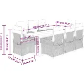 vidaXL 9-delige tuinset met kussens, zwart, van polyrotan