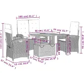 vidaXL 4-delige tuinset met kussens, zwart, polyrotan