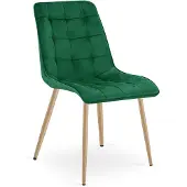 Leobert Chaise - - Tweedelig - Fluweel, groen / Poten van beukenhout