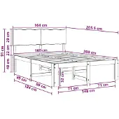 vidaXL Tweepersoonsbed met hoofdbord ROSTOCK Naturel 160 x 200 cm
