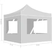 vidaXL Professionele partytent, inklapbaar met wanden, aluminium, 2x2 meter, wit