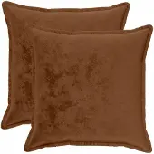 vidaXL Kussensloop 2 st HOUTEN Lichtbruin 60 x 60 cm Flanel