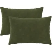 vidaXL Kussen met kussen HEERLEN 2 st Groen Microfiber Fleece
