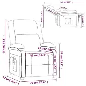 vidaXL Massagestoel fluweel bruin