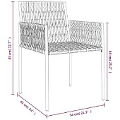 vidaXL Tuinstoelen met kussens, 2 stuks, bruin, 54x61x83 cm, polyrotan