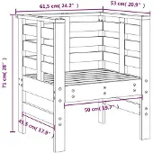 vidaXL Tuinstoelen 2 st 61,5x53x71 cm massief grenenhout grijs