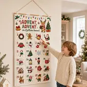 Famanu – Ruime stoffen adventskalender, 120x60 cm, 24 vakken, voor surprises