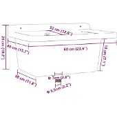 vidaXL Wastafel voor wandmontage, grijs, 60x40x28 cm, kunsthars