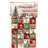Famanu – Opvouwbare stoffen adventskalender met 24 zakken voor ophanging