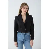 Trendyol TRENDYOLMİLLA Dames Zwart Effen Lang Regular fit Blazers